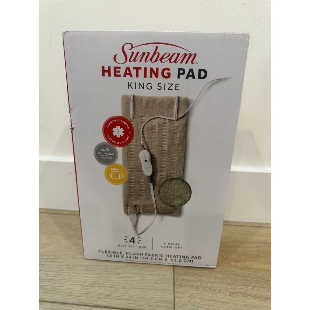 Sunbeam Premium Machine Washable Integrated Heating Pad Brand New